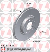 Brake disc front internally ventilated 283 Ø