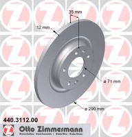 Brake disc rear full 290 mm Ø