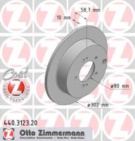 Brake disc rear full 302 mm Ø