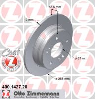 Brake disc rear full 258 mm Ø