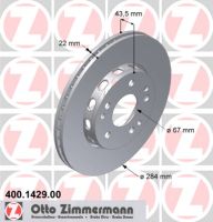 Brake disc front internally ventilated 284 Ø
