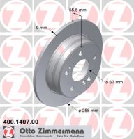 Brake disc rear full 258 mm Ø