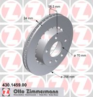 Brake disc front internally ventilated 258 Ø