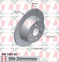 Brake disc rear full 260 mm Ø