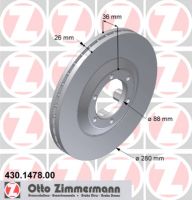 Brake disc front internally ventilated 280 mm Ø