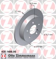 Brake disc rear full 278 mm Ø