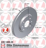 Brake disc front internally ventilated 260 Ø