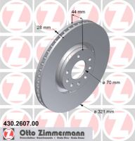 Brake disc front internally ventilated 321 mm Ø