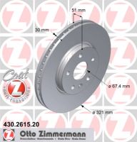 Brake disc front internally ventilated 321 mm Ø