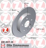 Brake disc rear full 292 mm Ø