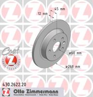 Brake disc rear full 268 mm Ø