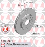 Brake disc front internally ventilated 300 mm Ø