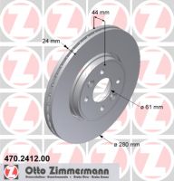 Brake disc internally ventilated 280 mm Ø