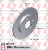 Brake disc rear full 280 mm Ø