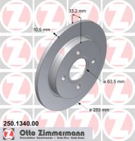Brake disc rear full 253 mm Ø