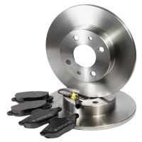 Brake disc set with brake pads front