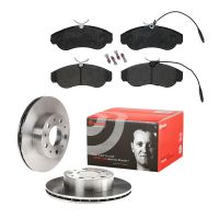 Brake disc set with brake pads front