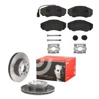 Brake disc set with brake pads front