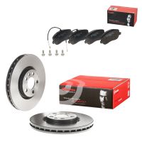 Brake disc set with brake pads front