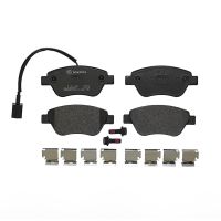 Front brake pads with accessories and incl. Brembo wear warning contact