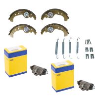 Brake shoe set with wheel cylinder & spring