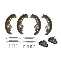 Brake shoe set with wheel cylinder & spring
