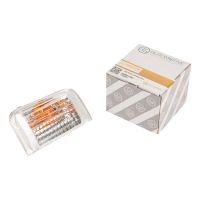 Left indicator cap in the mirror for 16-watt indicators, with orange cap inside.