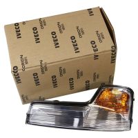 Turn signal cap on the right in the mirror