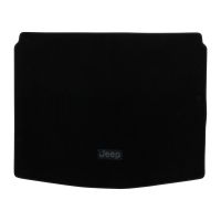 Trunk mat made of velor in black