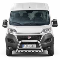 STEELER front protection bar with sheet metal including mounting kit polished stainless steel