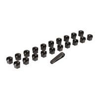 Set of 20x wheel bolts, wheel bolts, wheel nuts, caps, covers in black 21mm