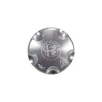 Oil tank cap made from polished aluminium AR logo