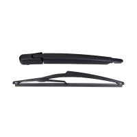 Wiper arm with blade at the rear