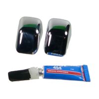 Set of caps windscreen washer nozzle chrome