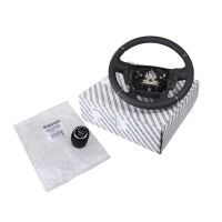 Leather steering wheel with steering wheel remote control and leather gear knob 6 gear