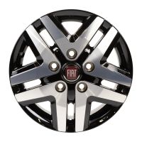 Light alloy rim black silver 16 "with wheel hub cap