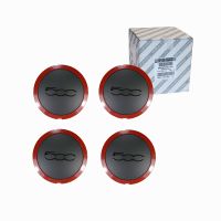 Set 4 x wheel hubcaps original red for aluminium rim