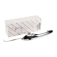 Door handle chrome right without cylinder with hole for cylinder