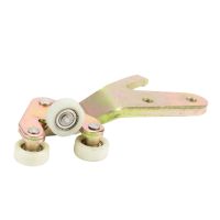 Sliding door hinge at the bottom right