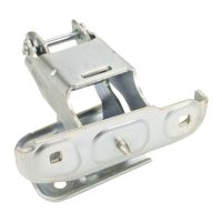 Door hinge at the rear lower left