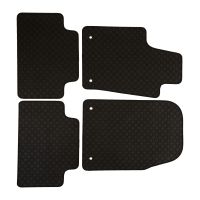 "Octagon" rubber floor mat set, 4 pieces. black