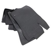 Set of black rubber floor mats with high edge