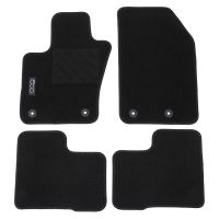 Velor floor mats, set of 4, black