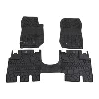 Front and rear rubber floor mats