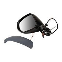 Electrically convex exterior mirror on the left, heated