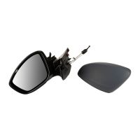 Convex primed exterior mirror on the left