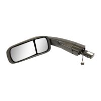 wing mirror hanging on the right, electrically adjustable, wide-angle mirror, heated