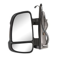 Electrically adjustable heated exterior mirror on the left