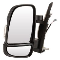 Left exterior mirror, short arm, electrically adjustable, heated, temp. sensor 16 W