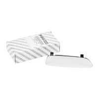 Outside mirror glass on the lower left